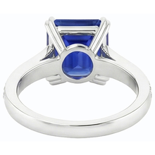 Wedding Solitaire With Accents Ring Emerald Blue Sapphire 3 Carats