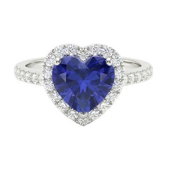 Natural Sapphire Ring 3.50ct - White Gold 14K