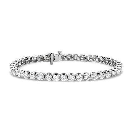 White Gold 12 Carats Real Diamond Tennis Bracelet Fine Jewelry 14K