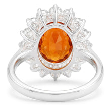 White Gold 14K 10 Ct Red Garnet With Natural Earth Mined Diamonds Anniversary Ring