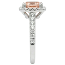 White Gold 14K 11 Ct Cushion Morganite And Natural Earth Mined Diamonds Ring New
