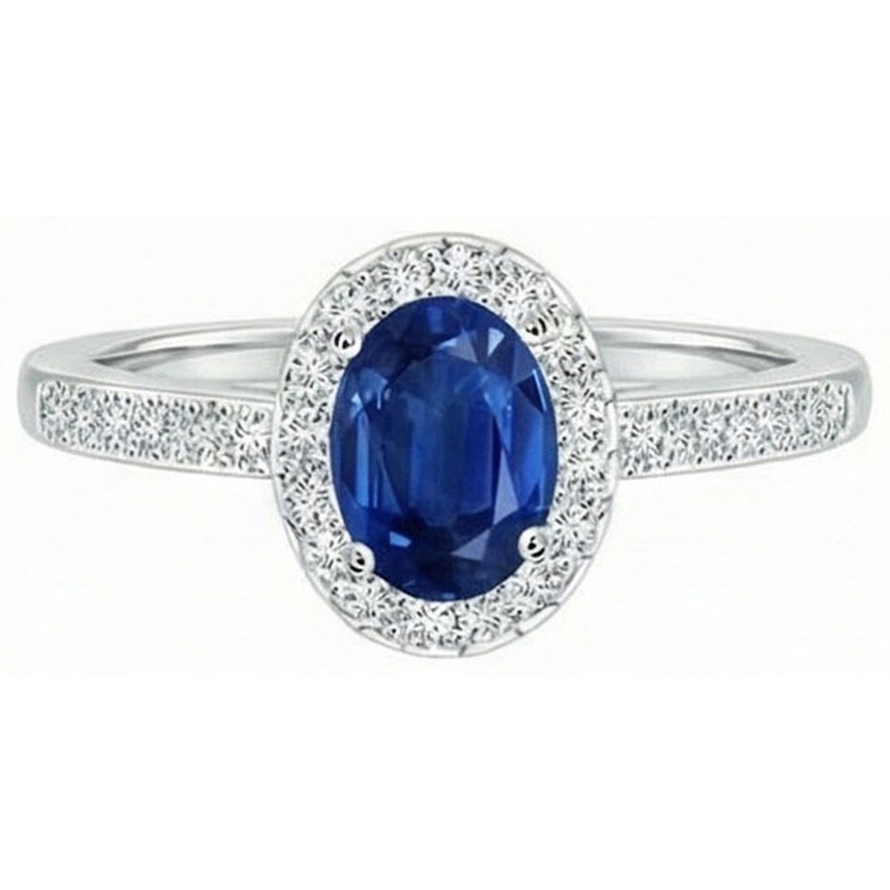 natural round sapphire 2.11ct ring side angle