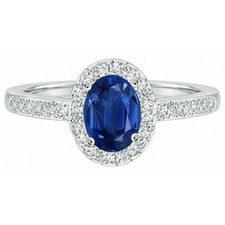 Natural Sapphire Ring 2.11ct - White Gold 14K