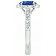 natural round sapphire 2.11ct ring profile view