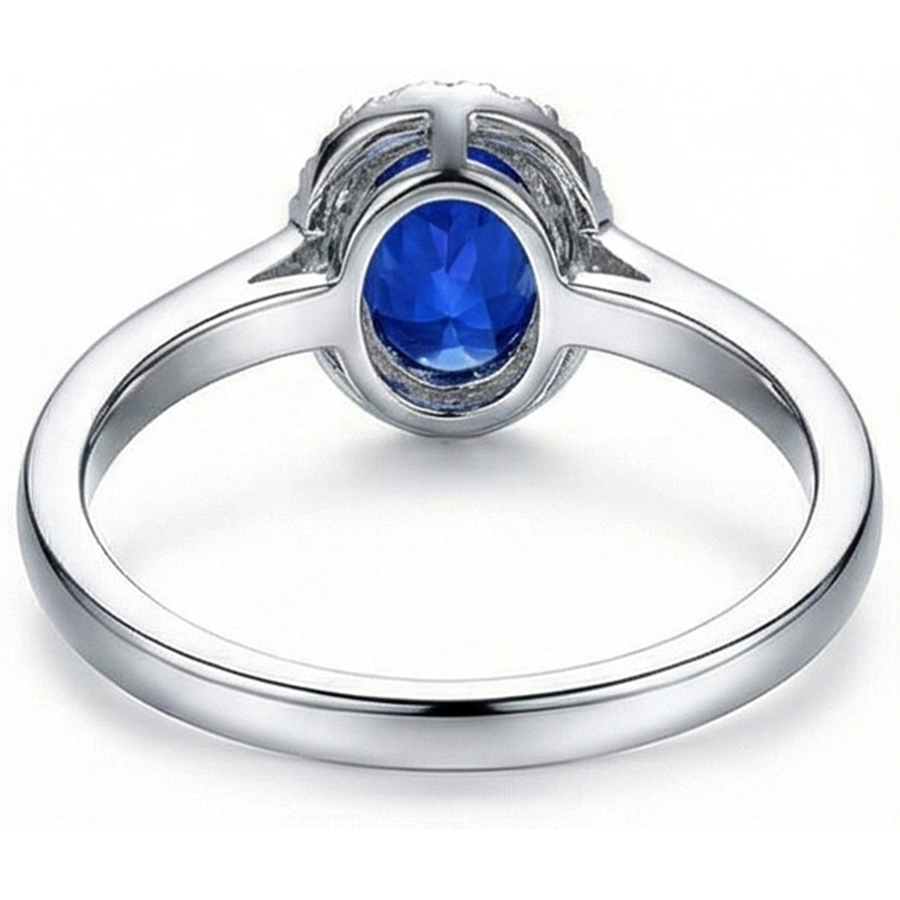 White Gold 14K 2.30 Ct Ceylon Sapphire Natural Earth Mined DIAMOND ( NOT LAB GROWN )s Ring New
