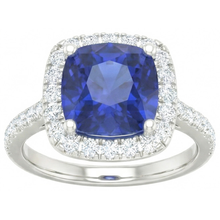 White Gold 14K 2.45 Carats Ceylon Sapphire Natural Earth Mined Diamonds Ring