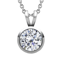 White Gold 14K 2 Carat Round Cut Real Diamond Bezel Set Pendant New