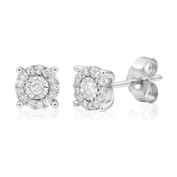 White Gold 14K 2 Carats Sparkling Round Natural Diamond Women Stud Earrings