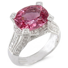 White Gold 14K 21 Ct Pink Kunzite With Natural Earth Mined Diamonds Wedding Ring New