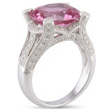 White Gold 14K 21 Ct Pink Kunzite With Natural Earth Mined Diamonds Wedding Ring New
