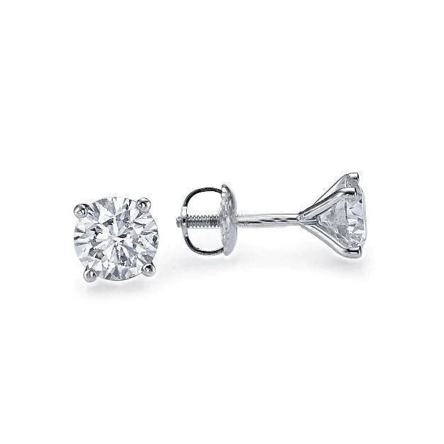 White Gold 14K 2.50 Carats Genuine Diamonds Women Studs Earrings New