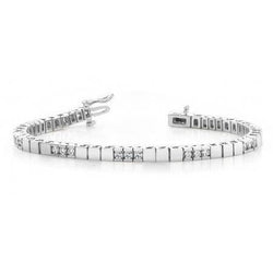 White Gold 14K 2.70 Carats Round Real Diamonds Tennis Bracelet Jewelry