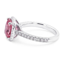 White Gold 14K 3.01 Carats Cushion Pink Gemstone Wedding Ring Jewellery