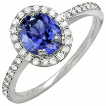 White Gold 14K 3.10 Carats Tanzanite And Natural Earth Mined Diamonds Wedding Ring New