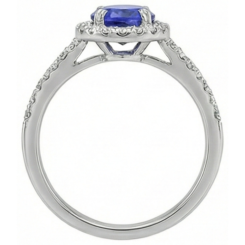 White Gold 14K 3.10 Carats Tanzanite And Natural Earth Mined Diamonds Wedding Ring New