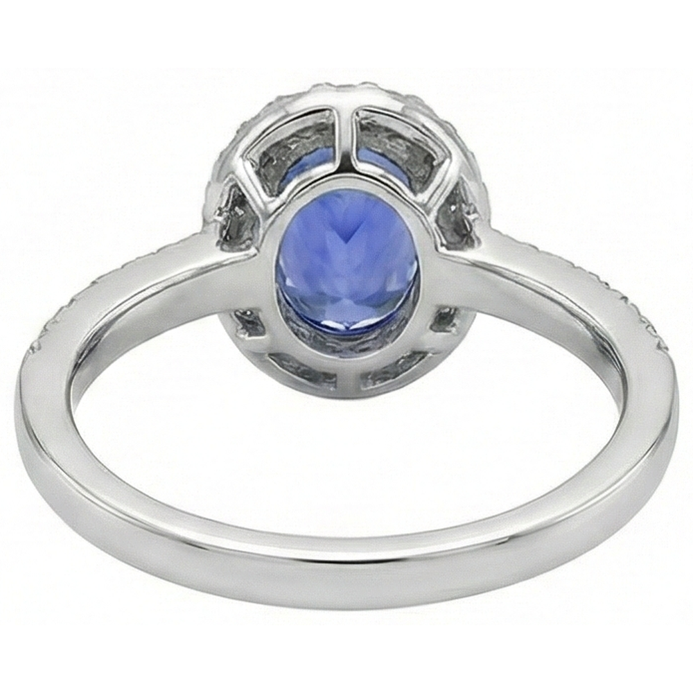 White Gold 14K 3.10 Carats Tanzanite And Natural Earth Mined Diamonds Wedding Ring New