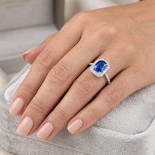 White Gold 14K 3.40 Ct Ceylon Blue Sapphire And Natural Earth Mined DIAMOND ( NOT LAB GROWN )s Ring