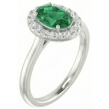 White Gold 14K 3.70 Ct Green Emerald With White Natural Earth Mined DIAMOND ( NOT LAB GROWN )s Ring New