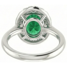 White Gold 14K 3.70 Ct Green Emerald With White Natural Earth Mined DIAMOND ( NOT LAB GROWN )s Ring New