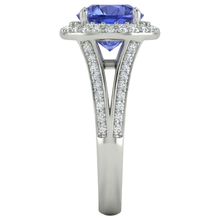 natural round tanzanite 3.75ct ring profile view