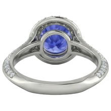 natural round tanzanite 3.75ct ring with diamond accents