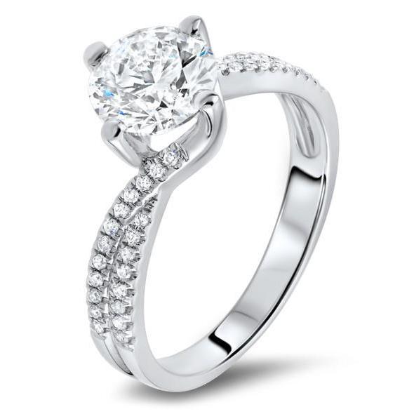 White Gold 14K 3.50 Ct Gorgeous Round Cut Real Diamond Anniversary Ring