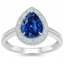 natural round sapphire 3.00ct ring top view