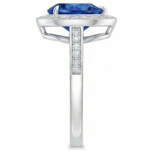 natural round sapphire 3.00ct ring profile view