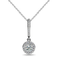 White Gold 14K 5Ct Round Real Brilliant Cut Diamonds Pendant Necklace