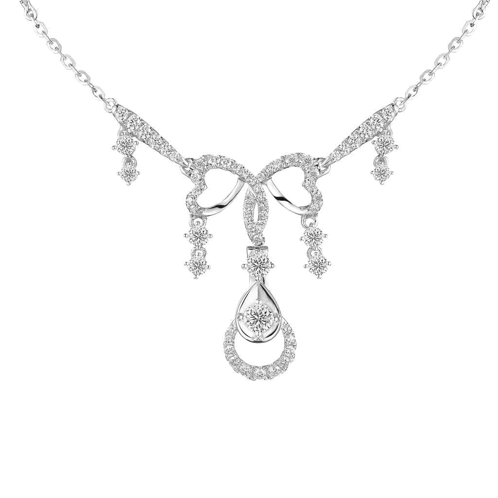 White Gold 14K 5.00 Ct Brilliant Cut Real Diamonds Women Necklace New