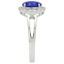 White Gold 14K 6.70 Carats Tanzanite With Natural Earth Mined DIAMOND ( NOT LAB GROWN )s Ring