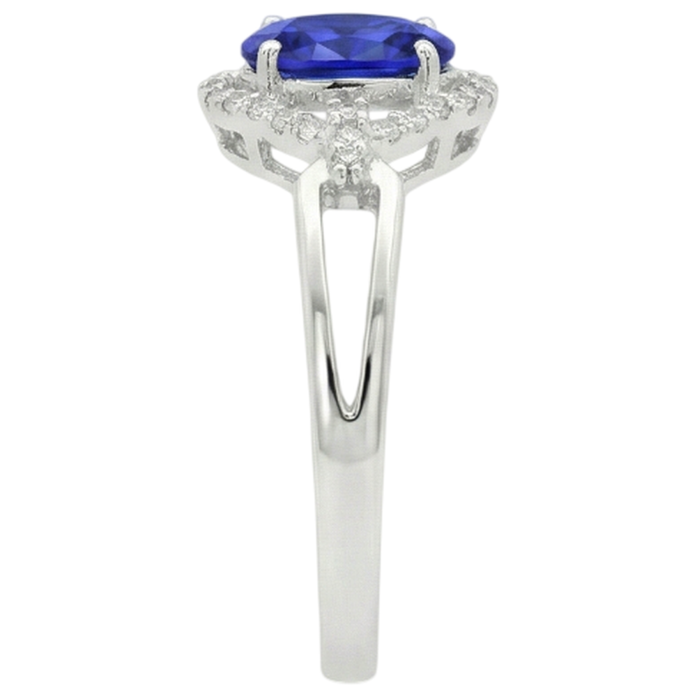 White Gold 14K 6.70 Carats Tanzanite With Natural Earth Mined DIAMOND ( NOT LAB GROWN )s Ring