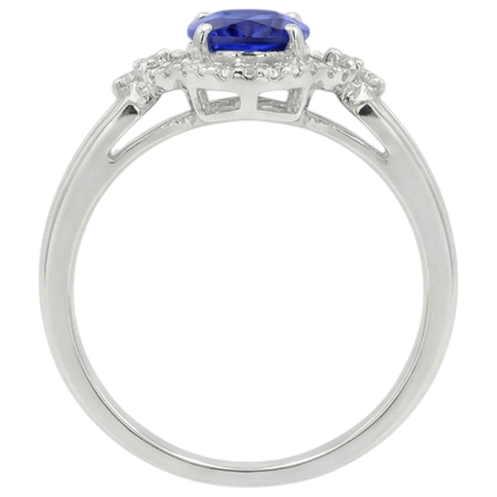 White Gold 14K 6.70 Carats Tanzanite With Natural Earth Mined DIAMOND ( NOT LAB GROWN )s Ring