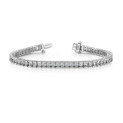 White Gold 14K 6 Ct Gorgeous Round Cut Natural Diamonds Tennis Bracelet New