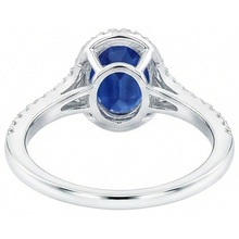 White Gold 14K Blue Sapphire Oval Natural Earth Mined DIAMOND ( NOT LAB GROWN ) Ring 2.50 Carats Jewellery