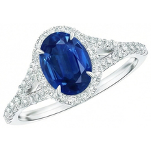 White Gold 14K Blue Sapphire Oval Natural Earth Mined DIAMOND ( NOT LAB GROWN ) Ring 2.50 Carats Jewellery