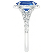 White Gold 14K Blue Sapphire Oval Natural Earth Mined DIAMOND ( NOT LAB GROWN ) Ring 2.50 Carats Jewellery