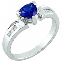 Natural Sapphire Ring 1.20ct - White Gold 14K