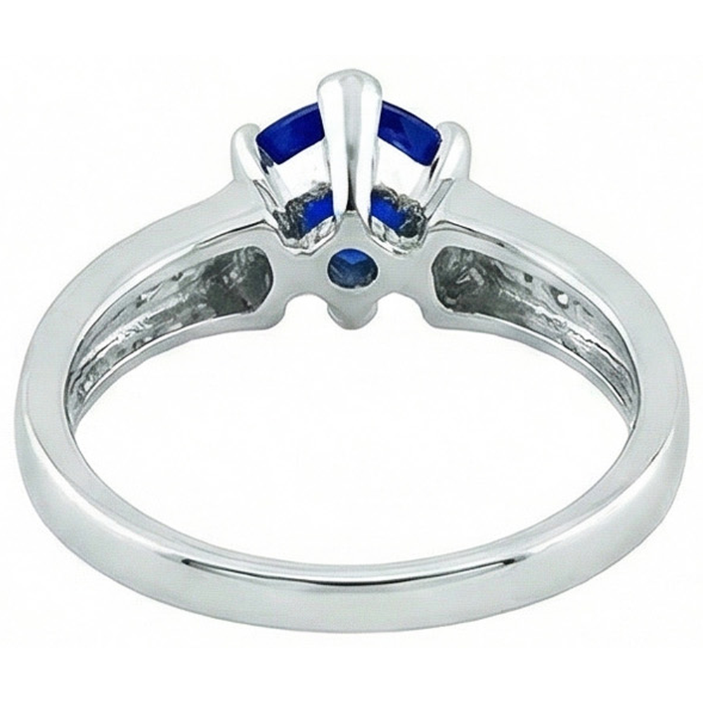 natural round sapphire 1.20ct ring profile view