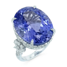 White Gold 14K Cushion Ceylon Sapphire Natural Earth Mined Diamond 6 Carats Ring