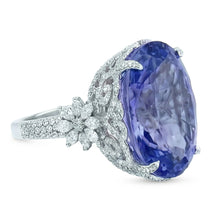 White Gold 14K Cushion Ceylon Sapphire Natural Earth Mined Diamond 6 Carats Ring