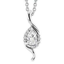 White Gold 14K Diamond Natural Pendant Pear Cut Old Miner 2.50 Carats