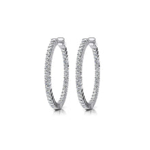 White Gold 14K Gorgeous Round Cut 5 Ct Real Diamonds Hoop Earrings New