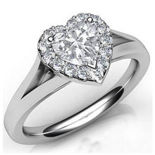 White Gold 14K Heart Cut With Round Halo Real Natural Earth Mined Diamond Ring 5.90 Ct