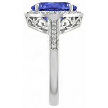 White Gold 14K Heart Tanzanite And Natural Earth Mined DIAMOND ( NOT LAB GROWN )s Ring 7.76 Ct Jewellery