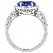 White Gold 14K Heart Tanzanite And Natural Earth Mined DIAMOND ( NOT LAB GROWN )s Ring 7.76 Ct Jewellery