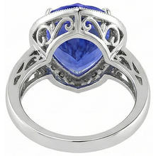 White Gold 14K Heart Tanzanite And Natural Earth Mined DIAMOND ( NOT LAB GROWN )s Ring 7.76 Ct Jewellery