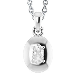 White Gold 14K Jewelry Genuine Diamond Pendant Oval Old Cut 1.50 Carats