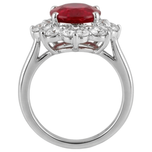 natural round ruby 5.90ct ring profile view