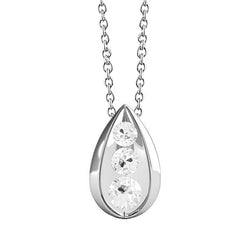 White Gold 14K Natural Diamond Pendant Round Old Mine Cut 2 Carats